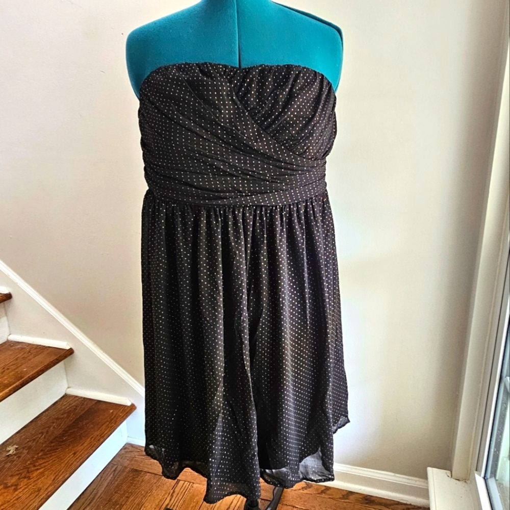 NWOT 16 Lane Bryant Strapless Polka Dot Cocktail Dress